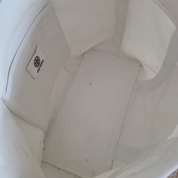 Tory Burch Beach Coated Canvas Tote Off White Large - Picture 11 of 12